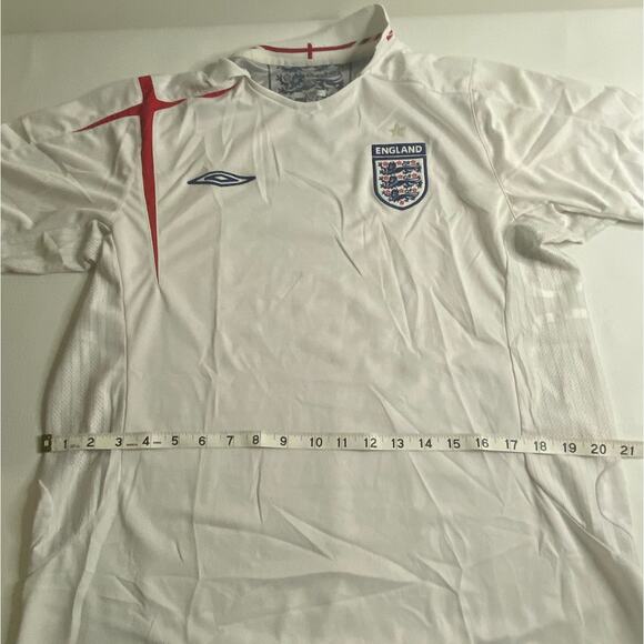 Vintage UMBRO ENGLAND Football Soccer T-shirt White Size Small - Picture 3 of 4